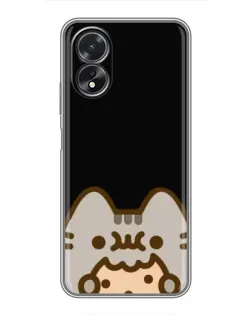 Чехол для OPPO A18 с картинкой «Пушин на черном»