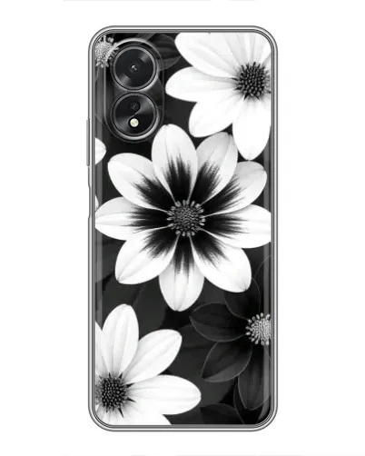 Чохол для OPPO A18 з картинкою «Монохромні айстри»