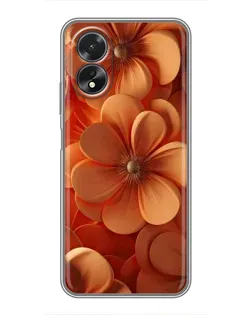 Чохол для OPPO A18 з картинкою «Помаранчева макро квітка»