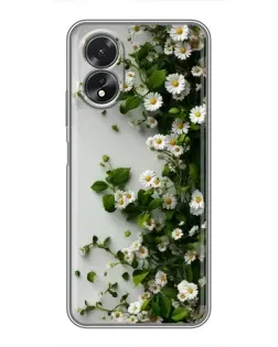 Чохол для OPPO A18 з картинкою «Гілка дрібних білих квітів»