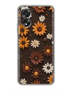 Чохол для OPPO A18 з картинкою «Візерунок з маленьких соняшників»