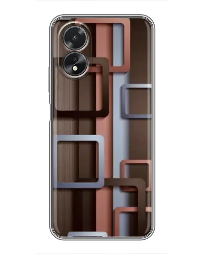 Чохол для OPPO A18 з картинкою «Коричневі об'ємні квадрати» Чохол для OPPO A18 з картинкою «Коричневі об'ємні квадрати»