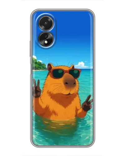 Чехол для OPPO A18 с картинкой «Морская капибара»