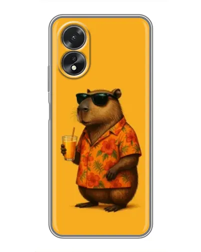 Чехол для OPPO A18 с картинкой «Капибара на отдыхе»