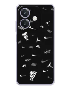 Чохол для OPPO A3 з картинкою «Nike Black Pattern»
