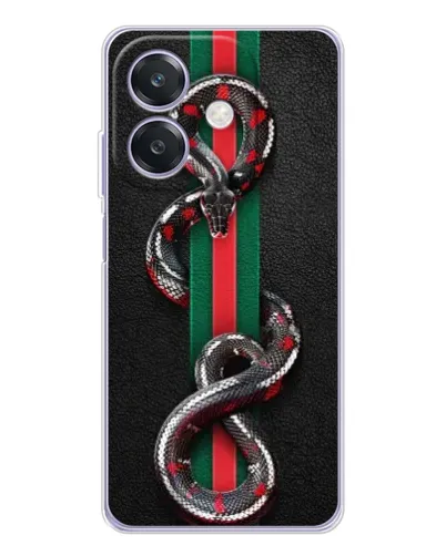 Чехол для OPPO A3 с картинкой «Gucci — змея на полосе» Чехол для OPPO A3 с картинкой «Gucci — змея на полосе»