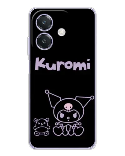 Чохол для OPPO A3 з картинкою «Kuromi — чорний мінімалізм»