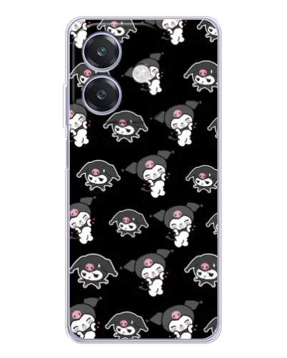 Чохол для OPPO A3 з картинкою «Чорний паттерн Kuromi»