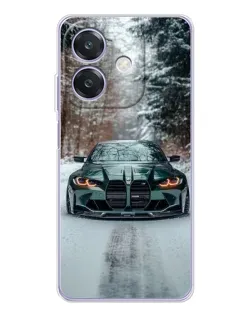 Чохол для OPPO A3 з картинкою «BMW у зимовому лісі»
