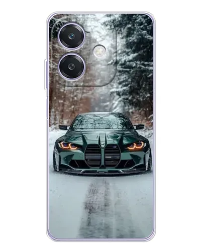 Чохол для OPPO A3 з картинкою «BMW у зимовому лісі»
