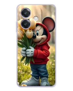 Чохол для OPPO A3 з картинкою «Міккі з тюльпанами»