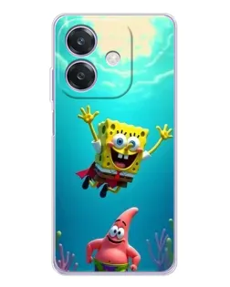 Чехол для OPPO A3 с картинкой «Спанч Боб под водой»