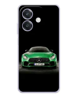 Чехол для OPPO A3 с картинкой «Mercedes — неоновый лого»