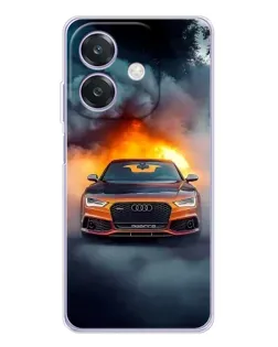 Чохол для OPPO A3 з картинкою «Audi у вогняному диму»