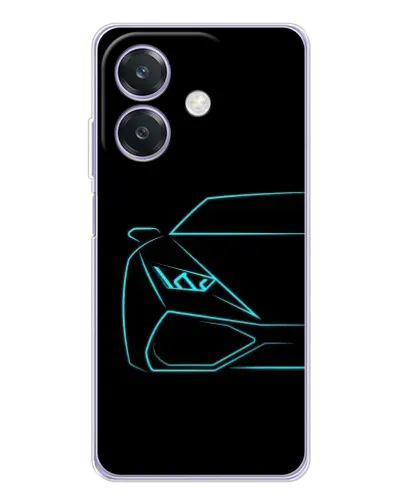 Чохол для OPPO A3 з картинкою «Блакитний силует Lamborghini»