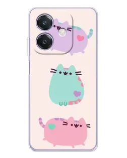 Чохол для OPPO A3 з картинкою «Pusheen тріо»