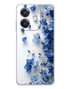 Чехол для OPPO A3 с картинкой «Голубой цветочный каскад»