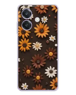 Чехол для OPPO A3 с картинкой «Узор из маленьких подсолнухов»