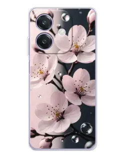 Чехол для OPPO A3 с картинкой «Нежная сакура и капли»