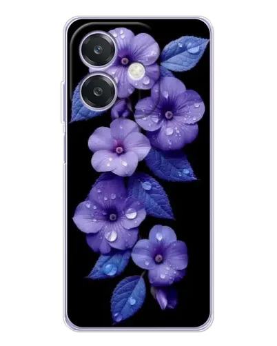 Чехол для OPPO A3 с картинкой «Фиолетовые цветы с росою»