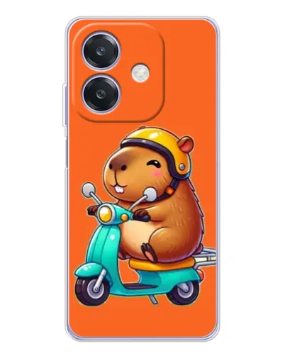 Чохол для OPPO A3 з картинкою «Капібара на скутері»