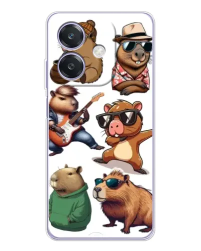 Чохол для OPPO A3 з картинкою «Круті капібари музиканти»