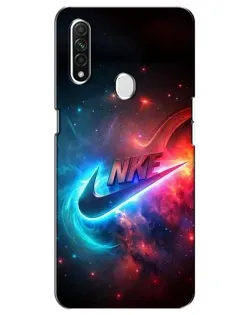 Чехол для OPPO A31 с картинкой «Огненный логотип Nike»