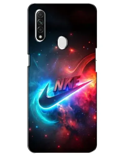 Чехол для OPPO A31 с картинкой «Огненный логотип Nike»