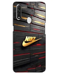 Чехол для OPPO A31 с картинкой «Золотой Nike на металле»