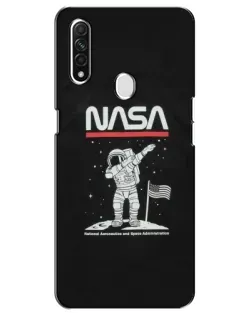 Чехол для OPPO A31 с картинкой «NASA — шагаем по Луне»