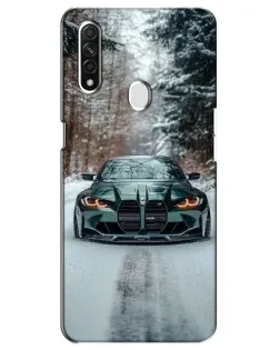 Чохол для OPPO A31 з картинкою «BMW у зимовому лісі»