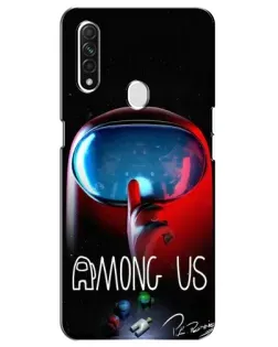 Чехол для OPPO A31 с картинкой «Красный импостер — макро»