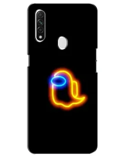 Чехол для OPPO A31 с картинкой «Among Us неоновое сияние»