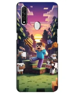 Чехол для OPPO A31 с картинкой «Стив на ферме»