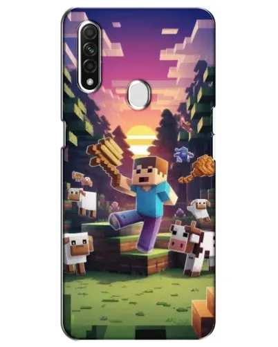 Чехол для OPPO A31 с картинкой «Стив на ферме»