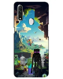 Чехол для OPPO A31 с картинкой «Эндермен в лесу»