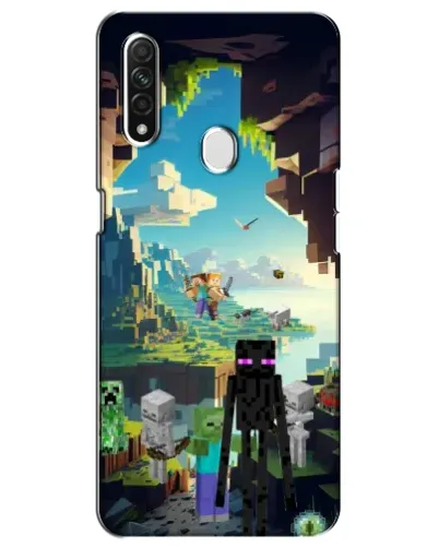 Чехол для OPPO A31 с картинкой «Эндермен в лесу»