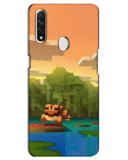Чехол для OPPO A31 с картинкой «Майнкрафт закат солнца»