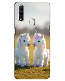Чехол для OPPO A31 с картинкой «Пара единорогов»