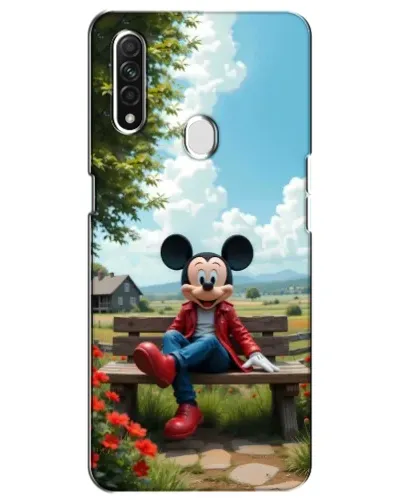 Чехол для OPPO A31 с картинкой «Микки на скамейке»