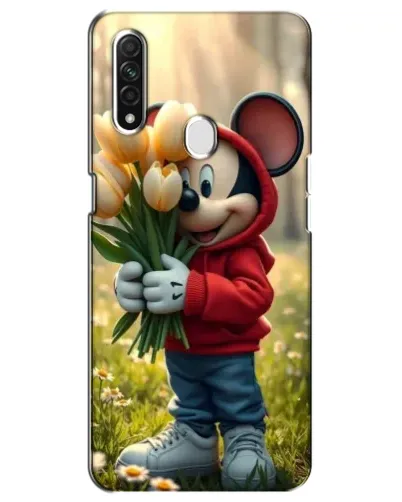 Чехол для OPPO A31 с картинкой «Микки с тюльпанами»