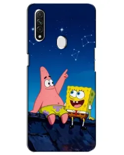Чохол для OPPO A31 з картинкою «Губка Боб та Патрік вночі»