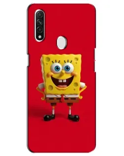 Чохол для OPPO A31 з картинкою «Спанч Боб на червоному»
