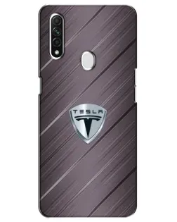 Чехол для OPPO A31 с картинкой «Металлическая текстура Tesla»
