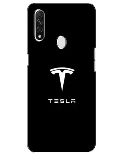 Чехол для OPPO A31 с картинкой «Tesla White Logo»