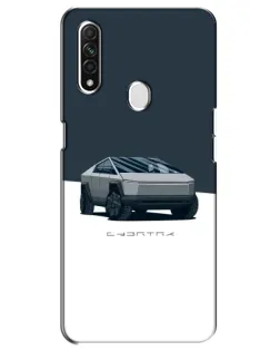 Чехол для OPPO A31 с картинкой «Серебристый Cybertruck Tesla»