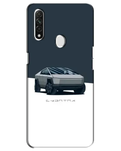 Чехол для OPPO A31 с картинкой «Серебристый Cybertruck Tesla»