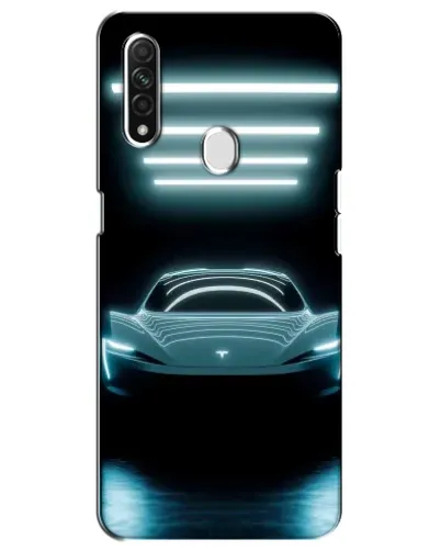Чехол для OPPO A31 с картинкой «Tesla в неоне»
