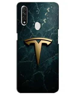 Чехол для OPPO A31 с картинкой «Мраморная Tesla Gold»