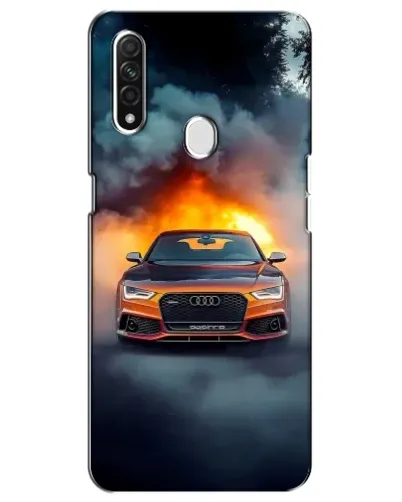 Чехол для OPPO A31 с картинкой «Audi в огненном дыму»